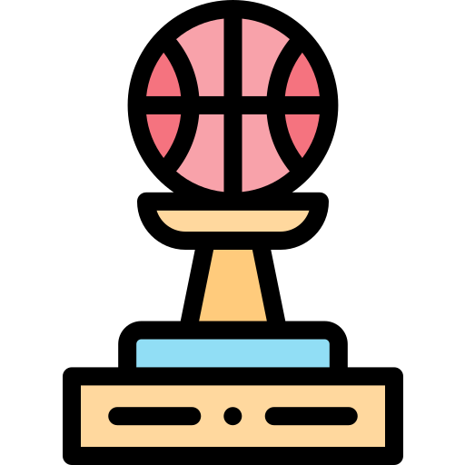 Баскетбольный трофей Detailed Rounded Lineal color иконка