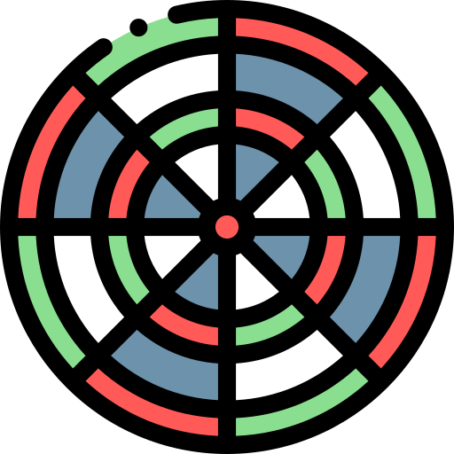 Dartboard Detailed Rounded Lineal color icon