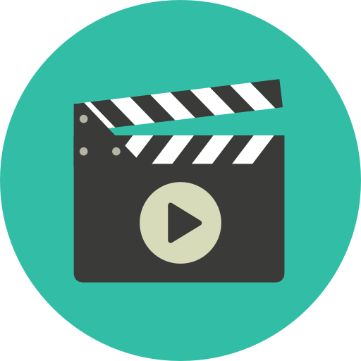 Clapperboard Roundicons Circle flat icon