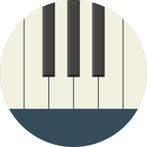 Piano Roundicons Circle flat icon