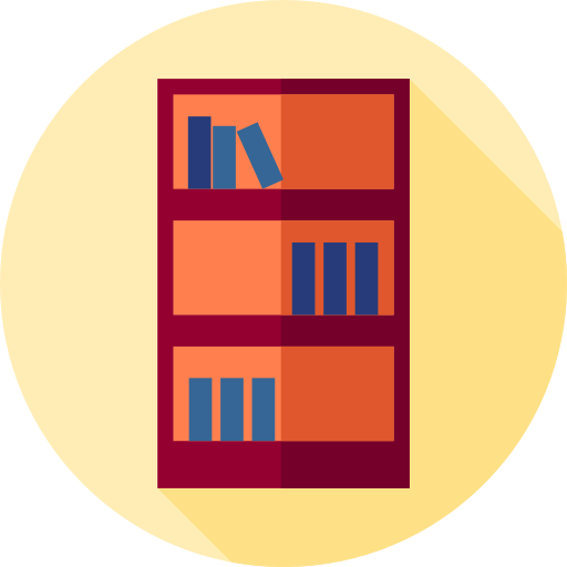 Bookcase Flat Circular Flat icon