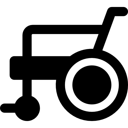 wózek inwalidzki Basic Rounded Filled ikona