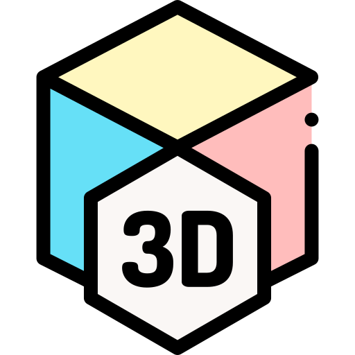 3d 큐브 Detailed Rounded Lineal color icon