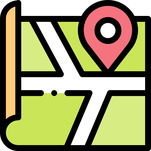Map Detailed Rounded Lineal color icon