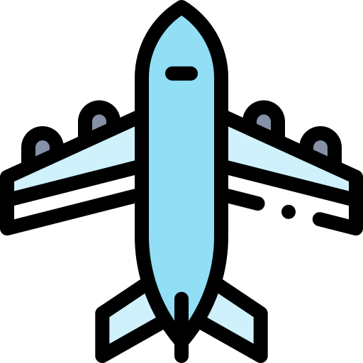 Airplane Detailed Rounded Lineal color icon