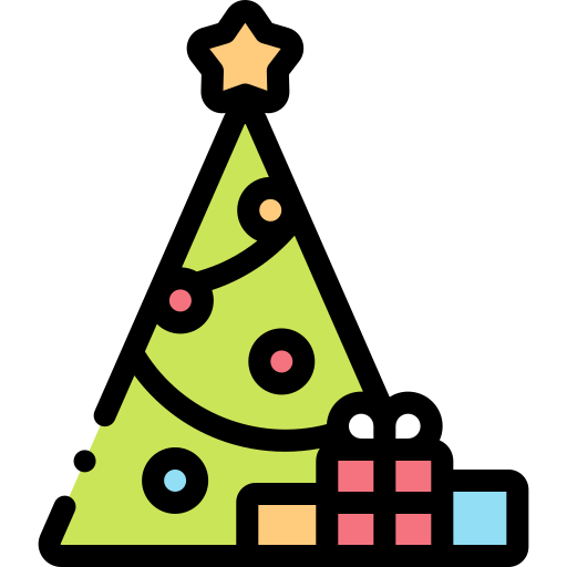 árbol de Navidad Detailed Rounded Lineal color icono