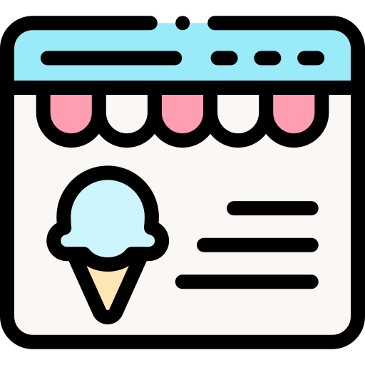 Магазин мороженого Detailed Rounded Lineal color иконка