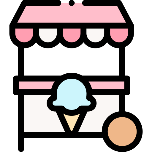Ice cream cart Detailed Rounded Lineal color icon