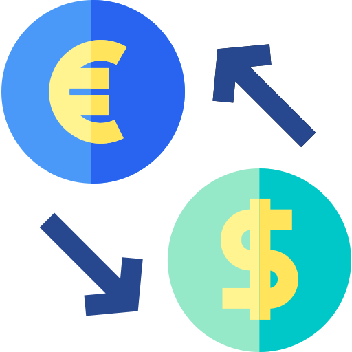 cambio valuta Basic Straight Flat icona