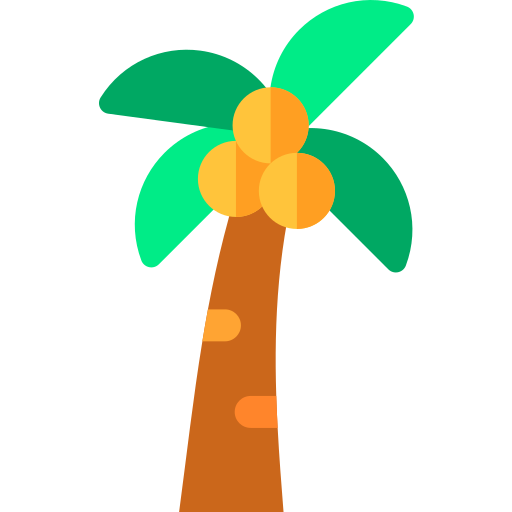 palmboom Basic Rounded Flat icoon