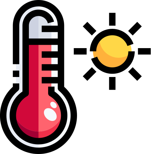 Temperatura alta Justicon Lineal Color icono