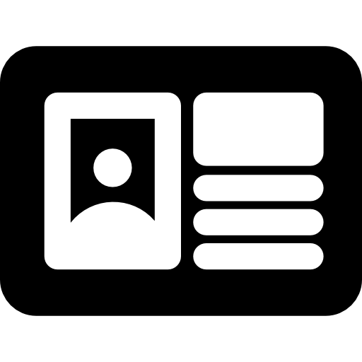 carta d'identità Basic Rounded Filled icona