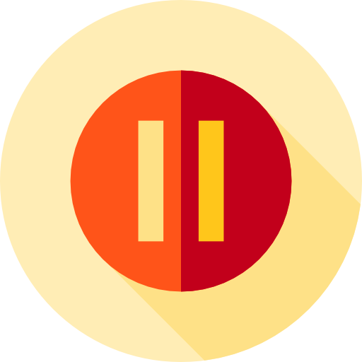 pausa Flat Circular Flat icono