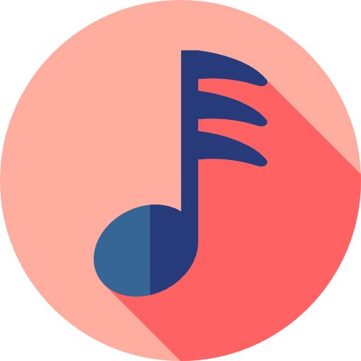 nota musicale Flat Circular Flat icona