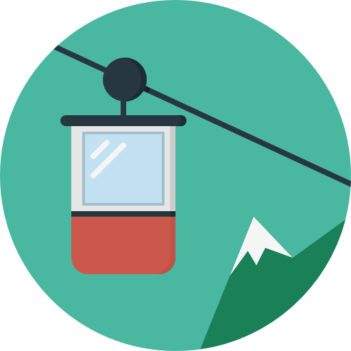 cabina del teleférico Pixel Perfect Flat icono
