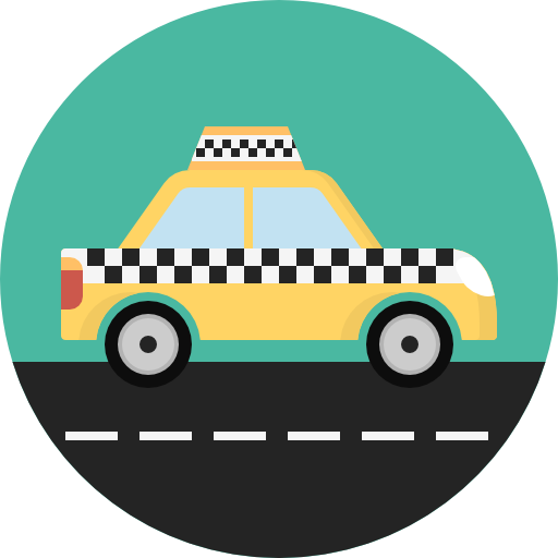 taxi Pixel Perfect Flat icono