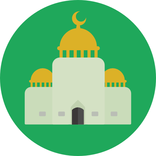 moskee Roundicons Circle flat icoon