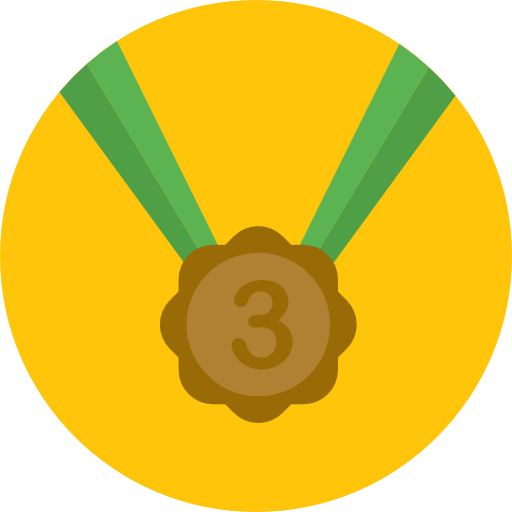 medalla de bronce Roundicons Circle flat icono