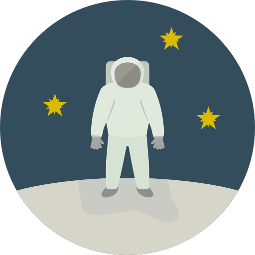 astronauta Roundicons Circle flat icono