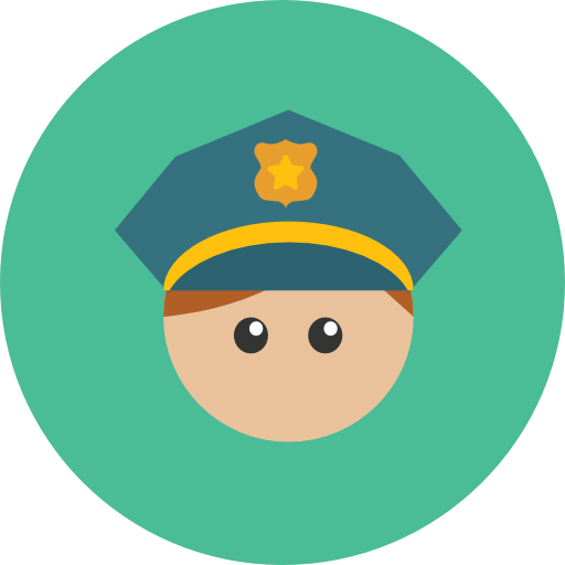 politieagent Roundicons Circle flat icoon