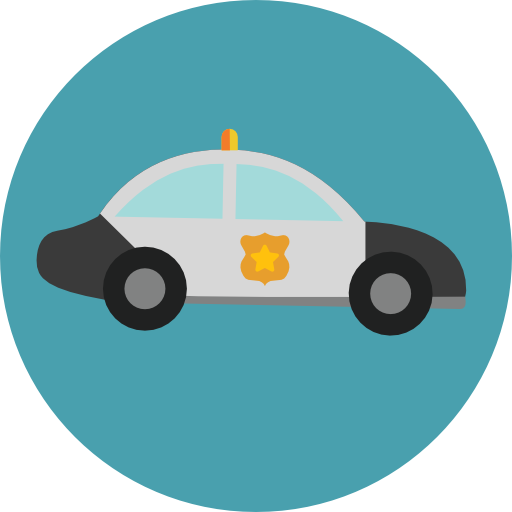 Police car Roundicons Circle flat icon