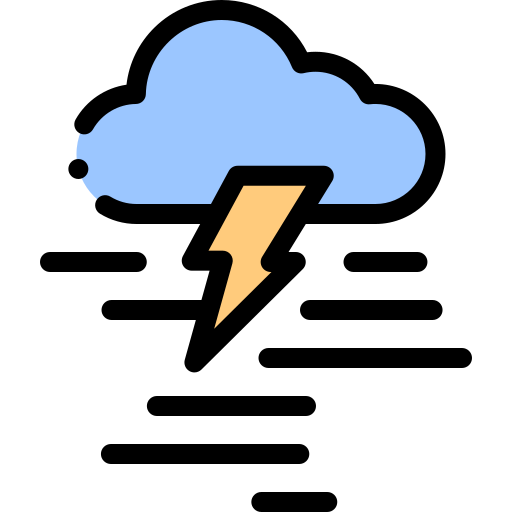 Thunderstorm Detailed Rounded Lineal color icon