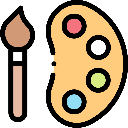 tavolozza Detailed Rounded Lineal color icona