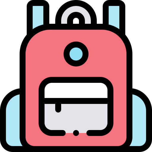 Backpack Detailed Rounded Lineal color icon