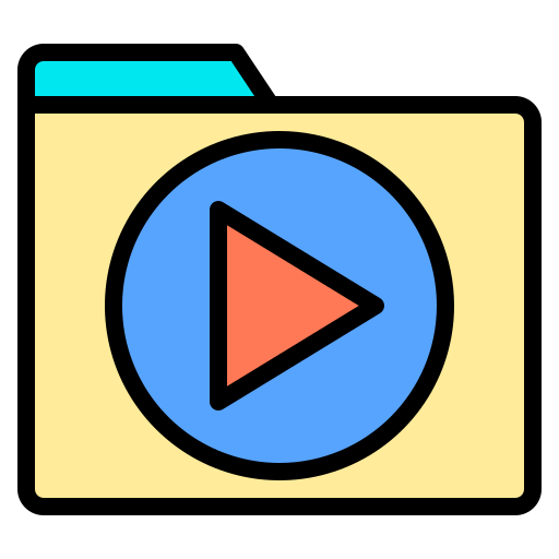 Video folder Phatplus Lineal Color icon