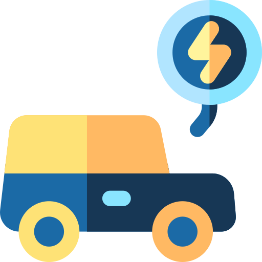 elektroauto Basic Rounded Flat icon