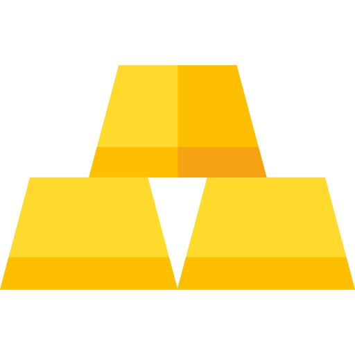 Lingotes de oro Basic Straight Flat icono