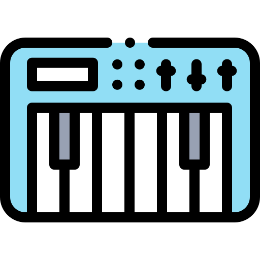 Piano Detailed Rounded Lineal color icon