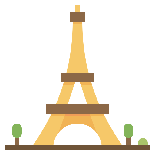 Eiffel tower mynamepong Flat icon