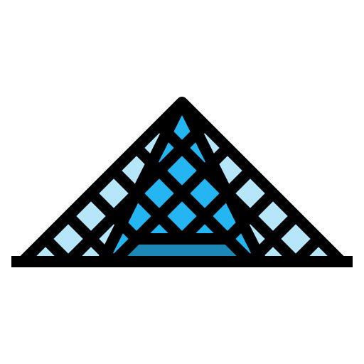 piramida luwru mynamepong Lineal Color ikona