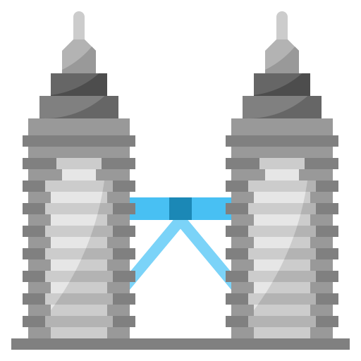 Petronas twin tower mynamepong Flat icon