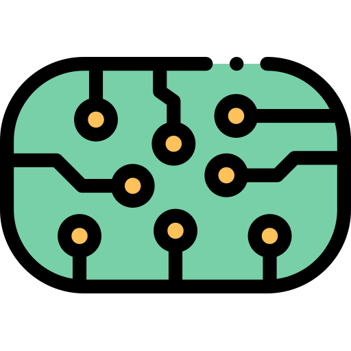 circuit Detailed Rounded Lineal color icoon