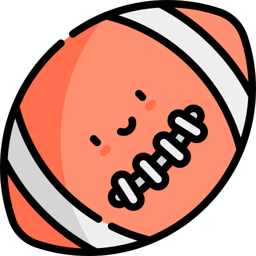 rugby Kawaii Lineal color icona