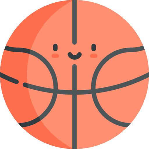 basketbal Kawaii Flat icoon