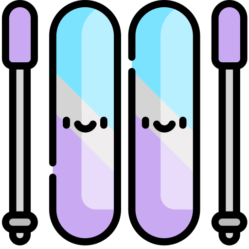 Esquiar Kawaii Lineal color icono