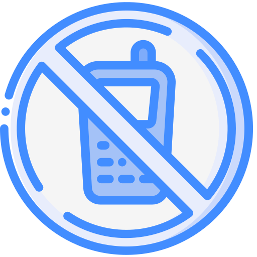 No phones Basic Miscellany Blue icon