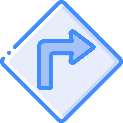 Right turn Basic Miscellany Blue icon