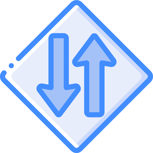 Two ways Basic Miscellany Blue icon