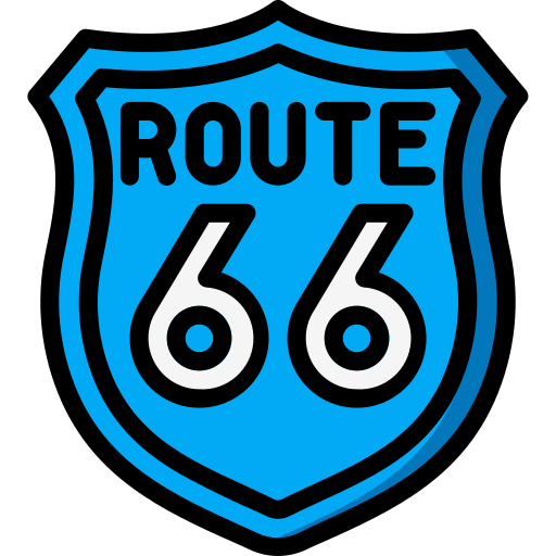 route 66 Basic Miscellany Lineal Color icoon