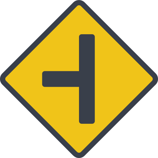 T junction Basic Miscellany Flat icon
