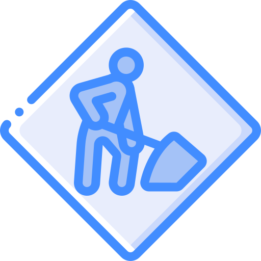 Road work Basic Miscellany Blue icon