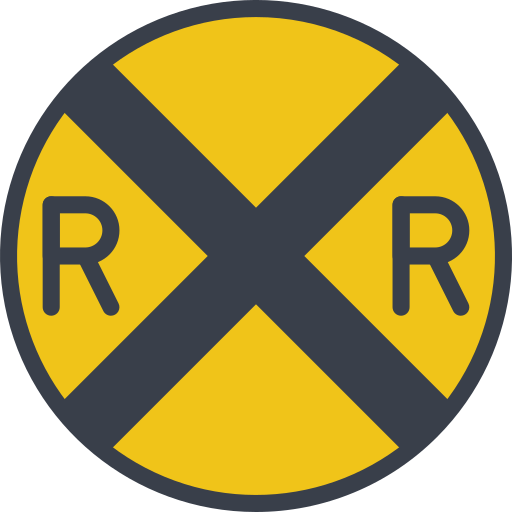 Railroad crossing Basic Miscellany Flat icon