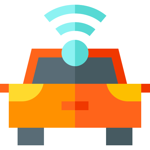 Автономный автомобиль Basic Straight Flat иконка