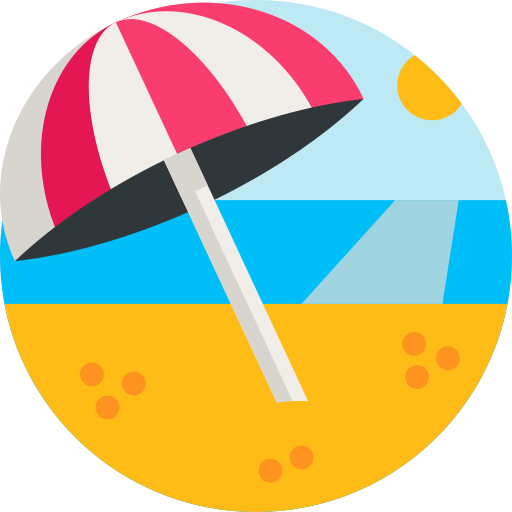 Playa Detailed Flat Circular Flat icono