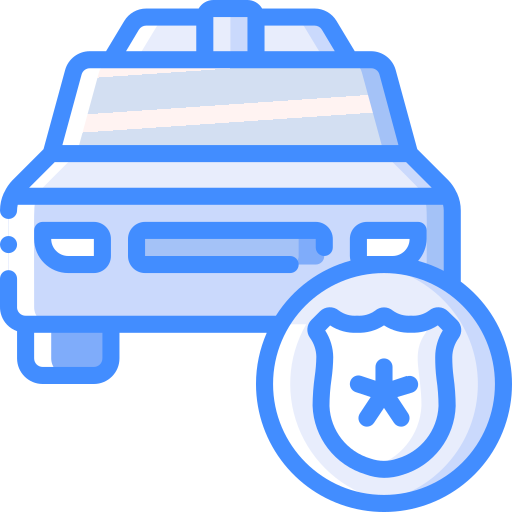 politieauto Basic Miscellany Blue icoon