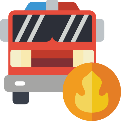 wóz strażacki Basic Miscellany Flat ikona